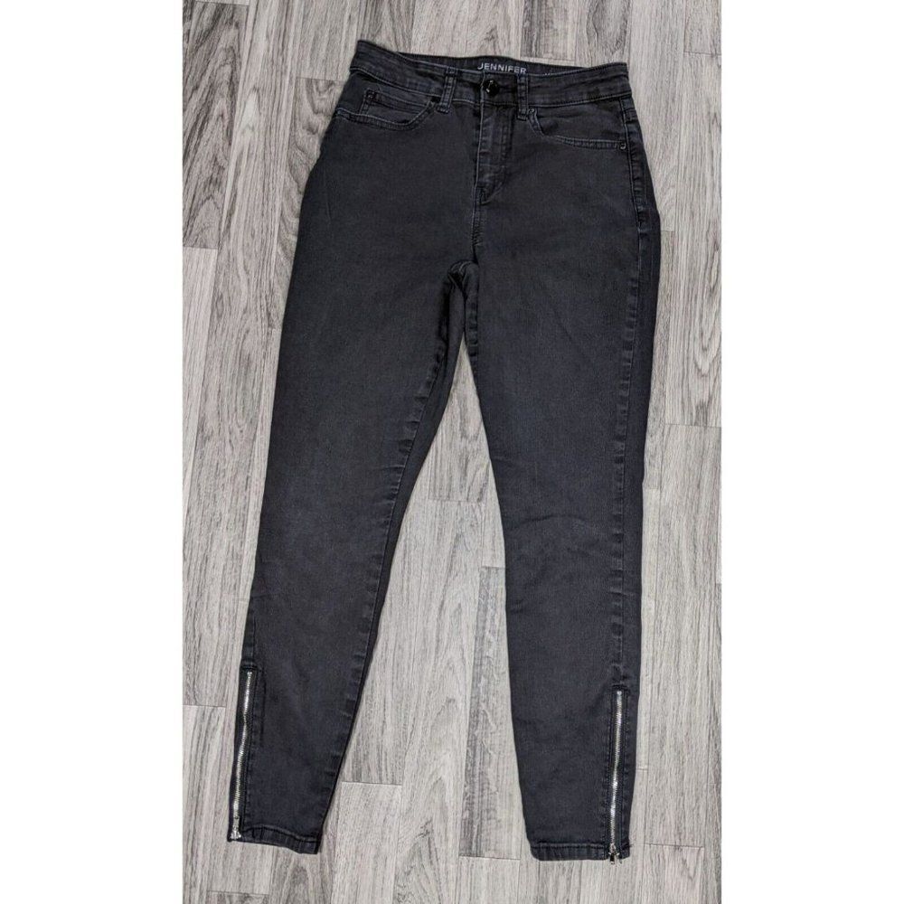 Jennifer Lopez Womens Size 2 Pockets Ankle‎ Zippers Skinny Black Denim Jeans